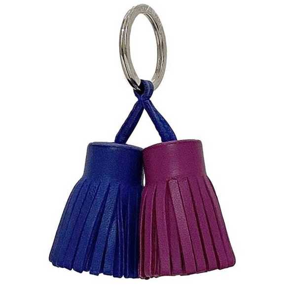 Hermès Carmen keychain ec-23640 in blue and pink HERMES
